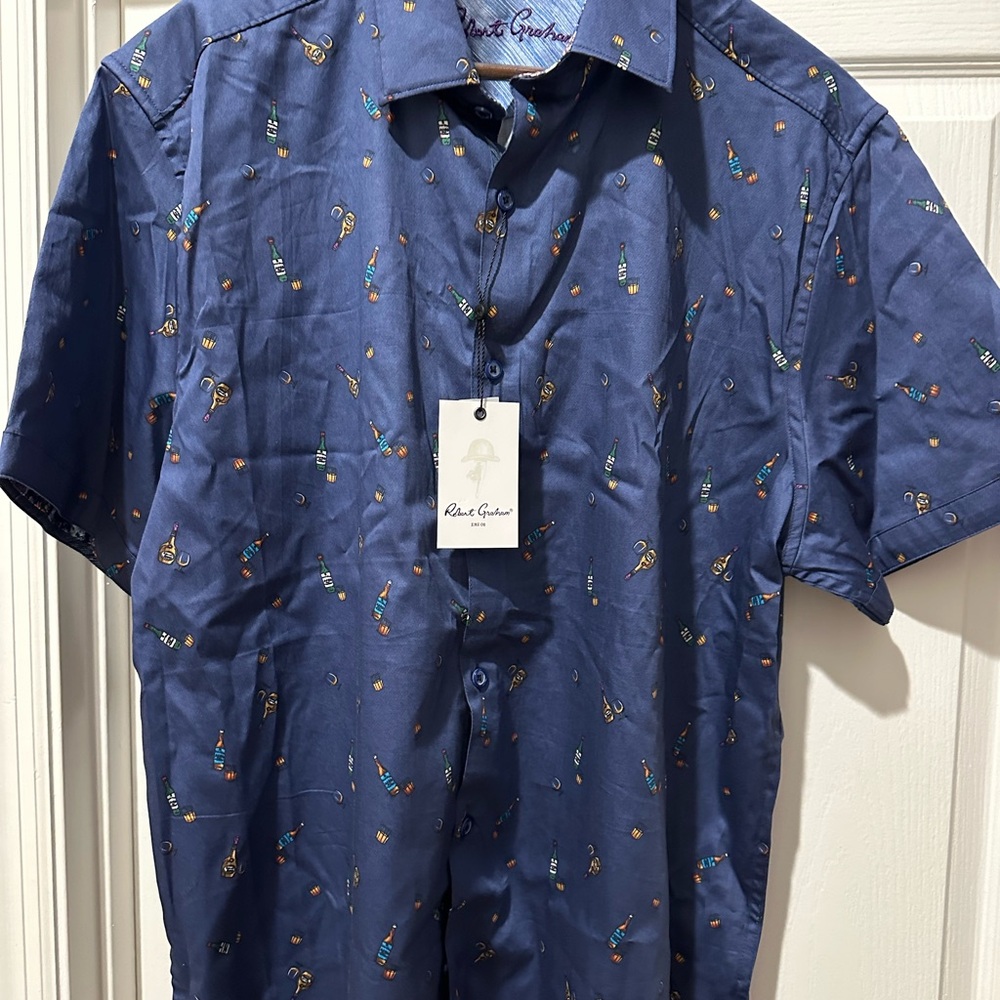 Robert Graham Blue Casual Button Down Shirt
